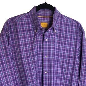 Robert Talbott Caramel Men's Purple Plaid Button Down Shirt